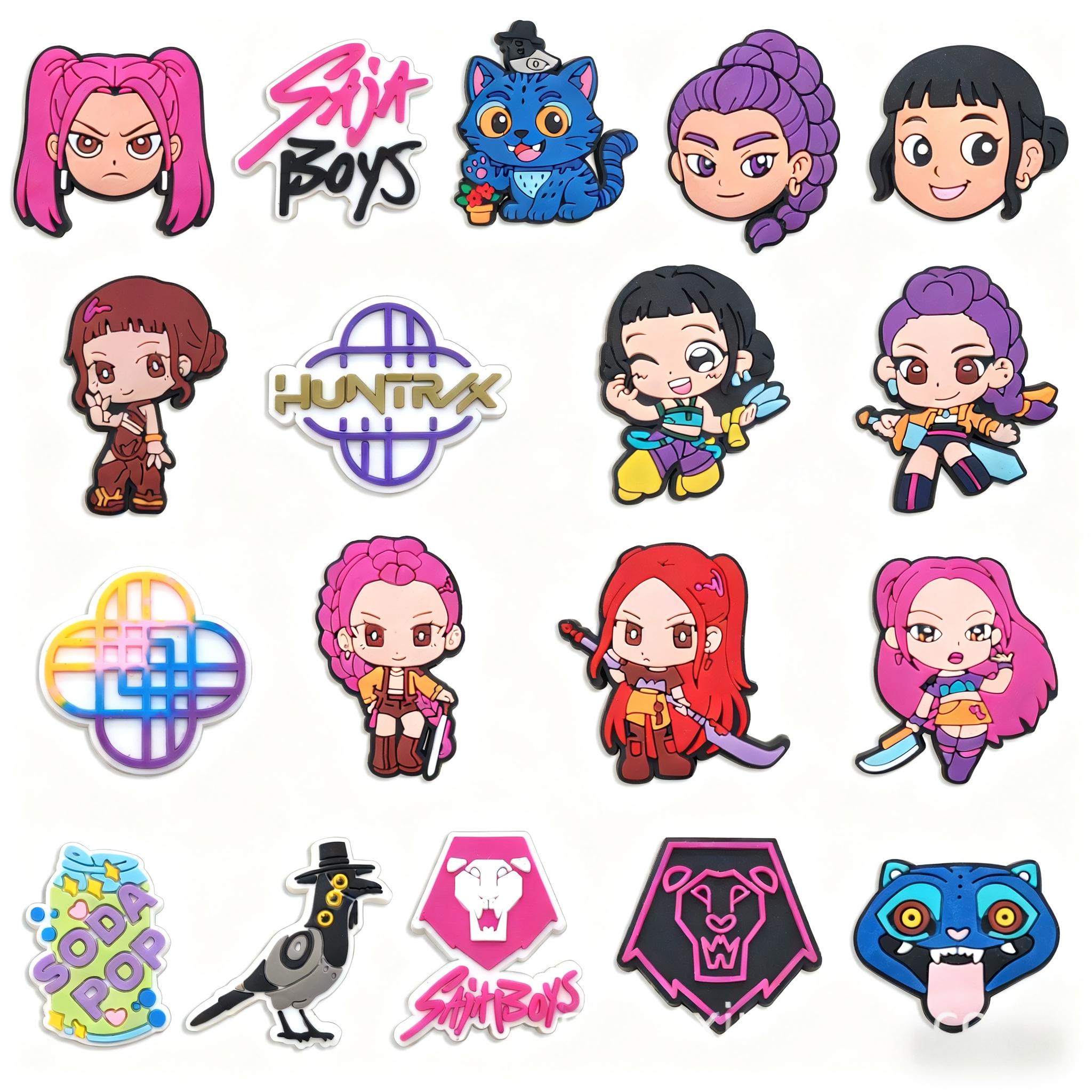 Unisex K-Pop Shoe Charms & Decorations, PVC Material, Perfect for Christmas Parties, Versatile Footwear Accessories