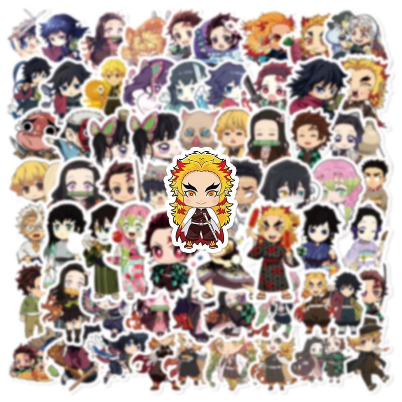 74 Pcs Demon Slayer Anime Stickers, Perfect for Phone Cases, Laptops, Skateboards, DIY Crafts, Customizable Gear