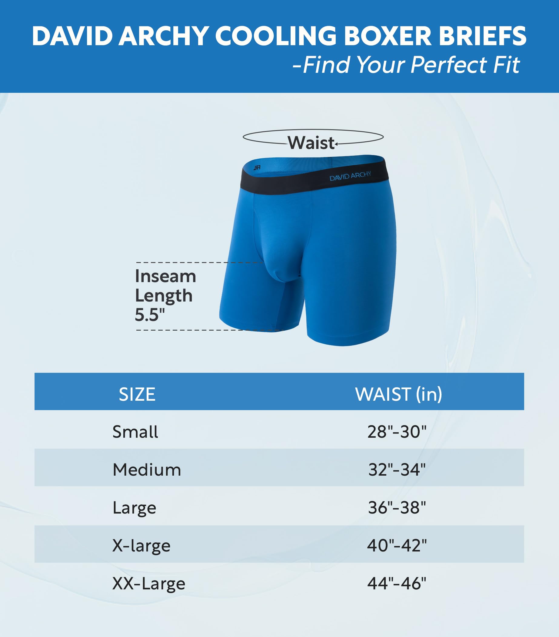 7 Pack Davd Archy Men's Bamboo Rayon Menswear Boxer Briefs, Wicking Moisture&Cool, Support Fly Pouch, Soft Machine Washable, Seamless Fabric Spandex Breathable Undergarments Fashion
