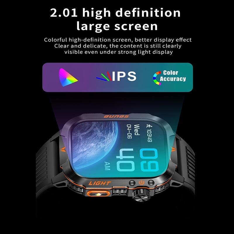 Multi-functional Smart Watch with Flashlight Compass, Fashionable Digital Watch with Heart Rate Monitoring & Sleep Tracking, Sports Watch with Multiple Sports Modes for Women & Men