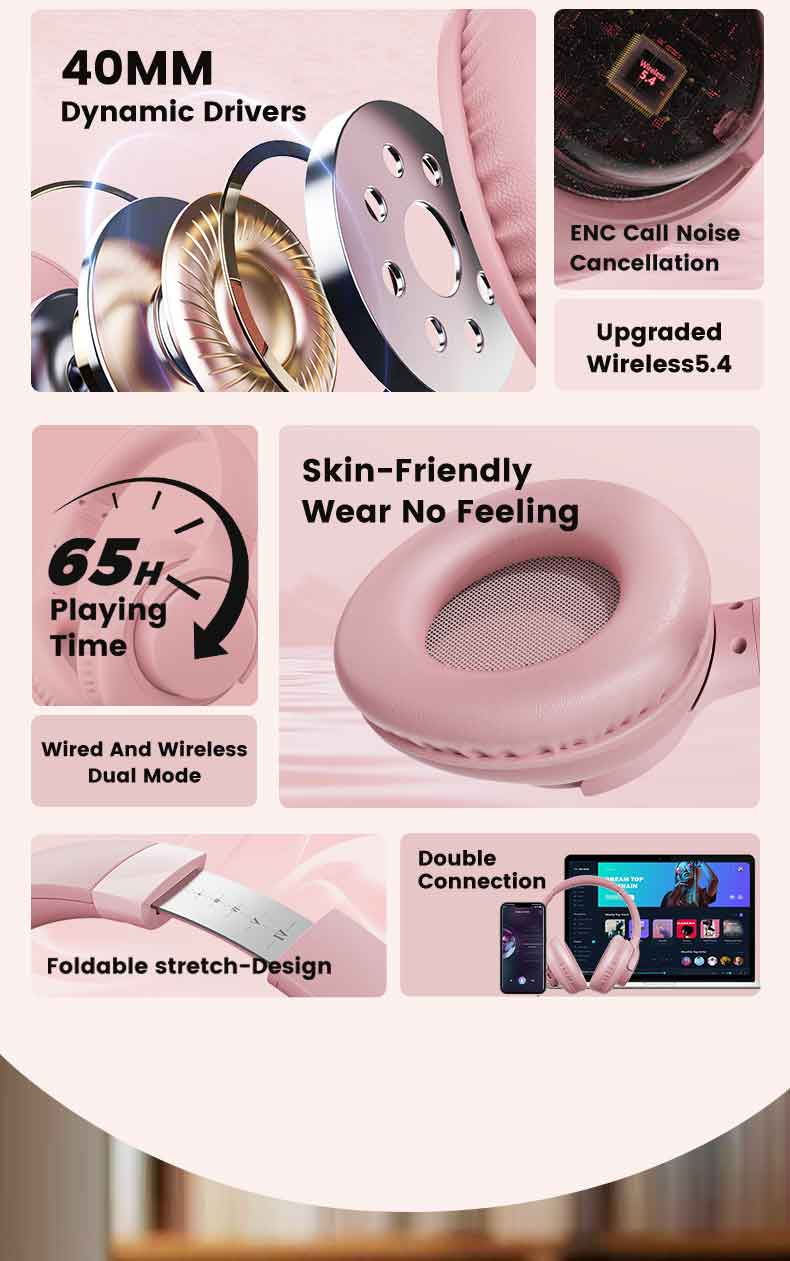 【Limited-time flash sale】Folding White Over-Ear Headphones with Microphone Lightweight Portable Stereo Bass Headset for Electronic PC & Mobile Phones Use Ideal  Audio Earbud  #TikTokShopHolidayHaul