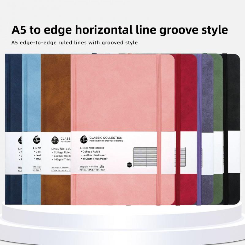 1 A5 notebook with horizontal lines, simple strap diary, high aesthetic value planner notebook