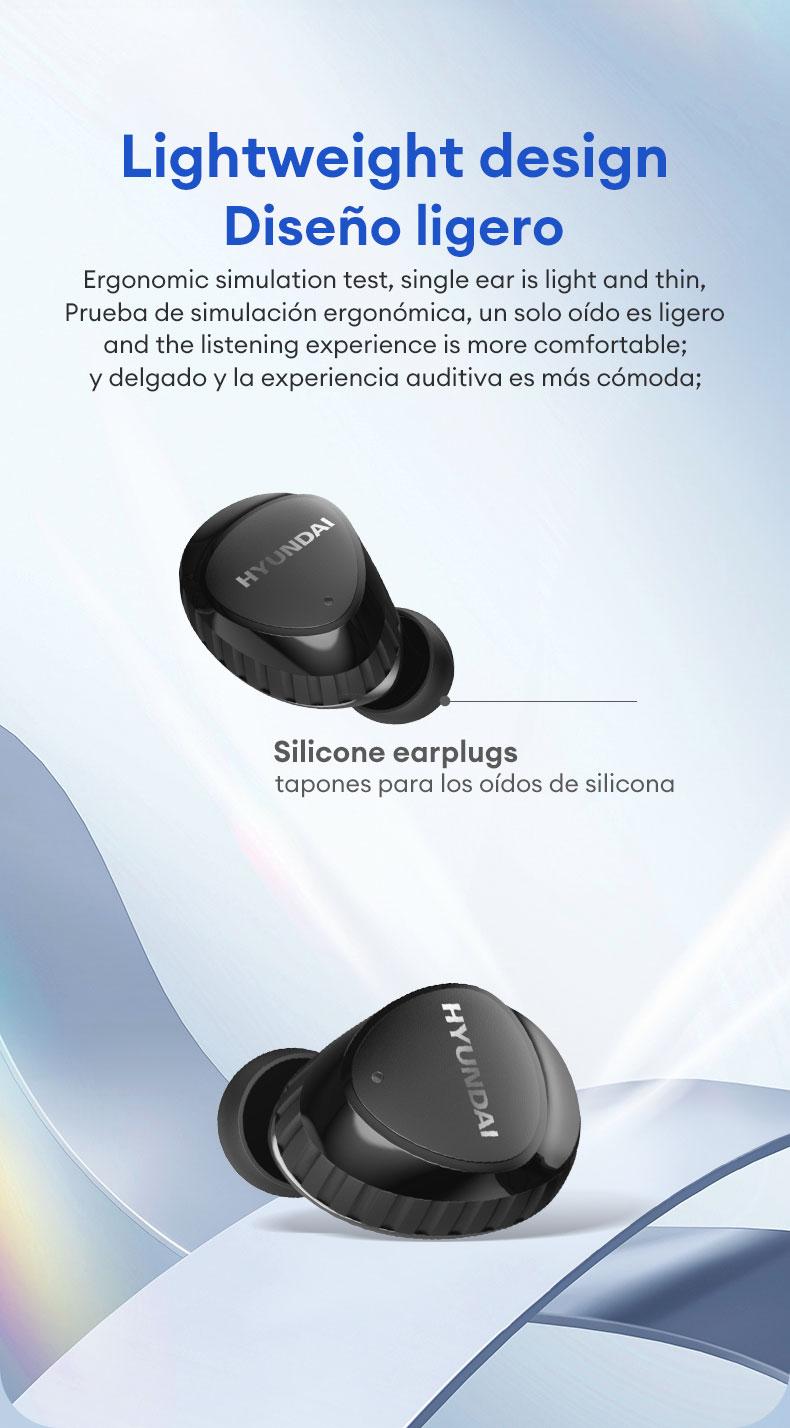 HYUNDAI SpaceAiPro Full-Color Touch Display Multifunctional Earbuds, Large Dynamic Stereo Sound Quality, Light-weigh & Waterproof Headphones with ENC Call Noise Canceling Mic