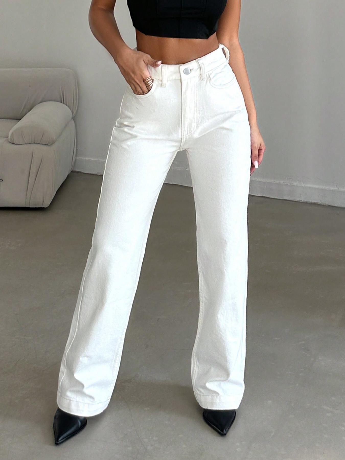 Women's High Waist Stretch Flare Denim Jeans, Casual Fashion Pants, Comfortable Fit, All Season Wear, Daily Style Essential