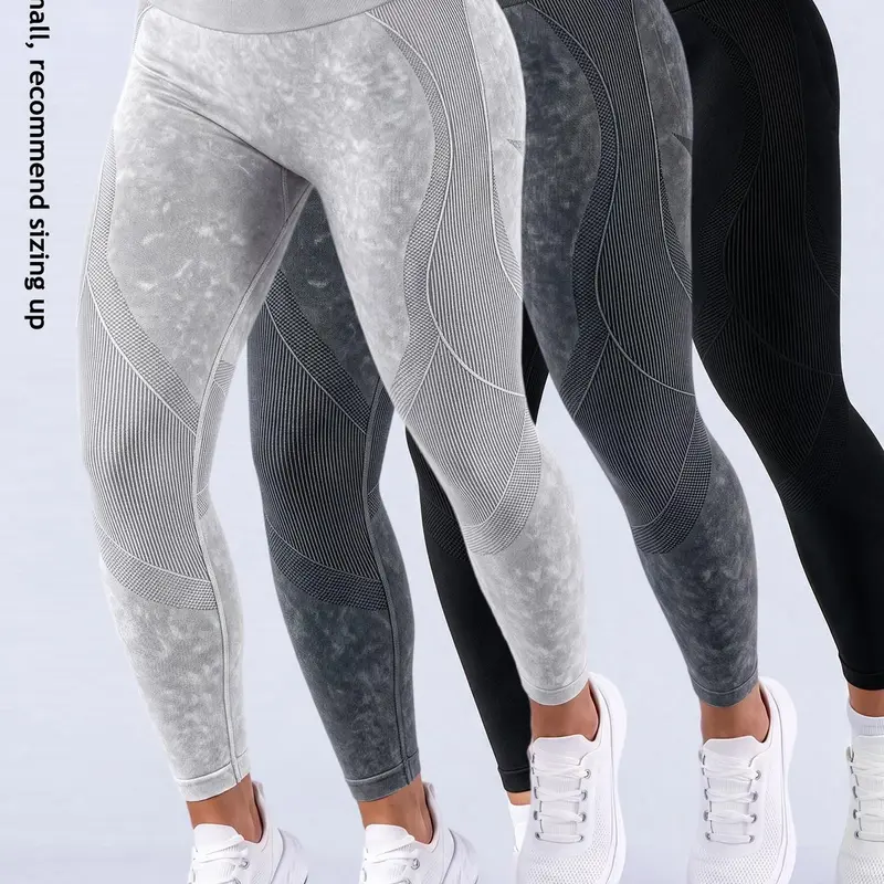 【Black Friday】Women’s 3-Piece Seamless High-Waisted Sports Leggings Set, Tummy-Control and Butt-Lifting Contour Design, Knit Activewear for Fitness, Gym Workouts, and All-Season Wear