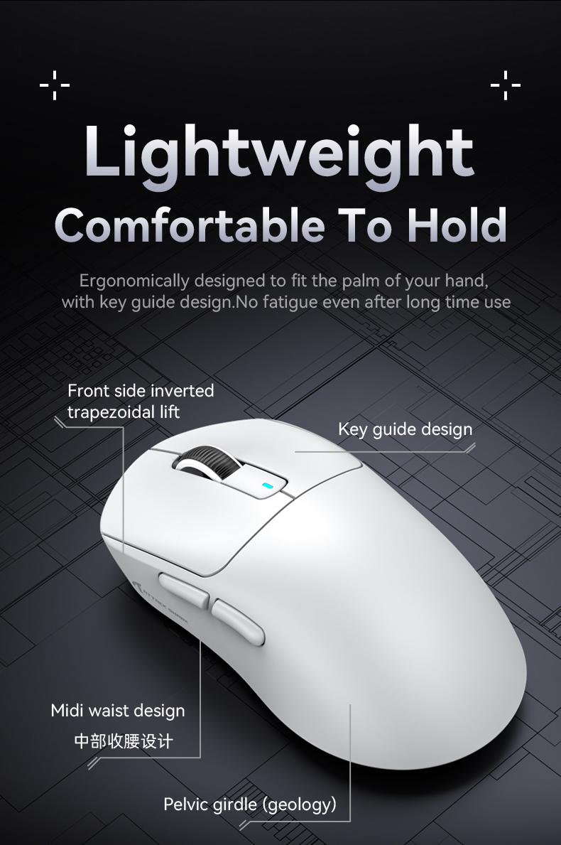 ATTACK SHARK X3 Wireless Gaming Mouse PAW3395 Superlight 49g SUPERLIGHT, PixArt PAW3395 Gaming Sensor, BT/2.4G Wireless/Wired, 6 Adjustable DPI up to 26000, 200 hrs Battery