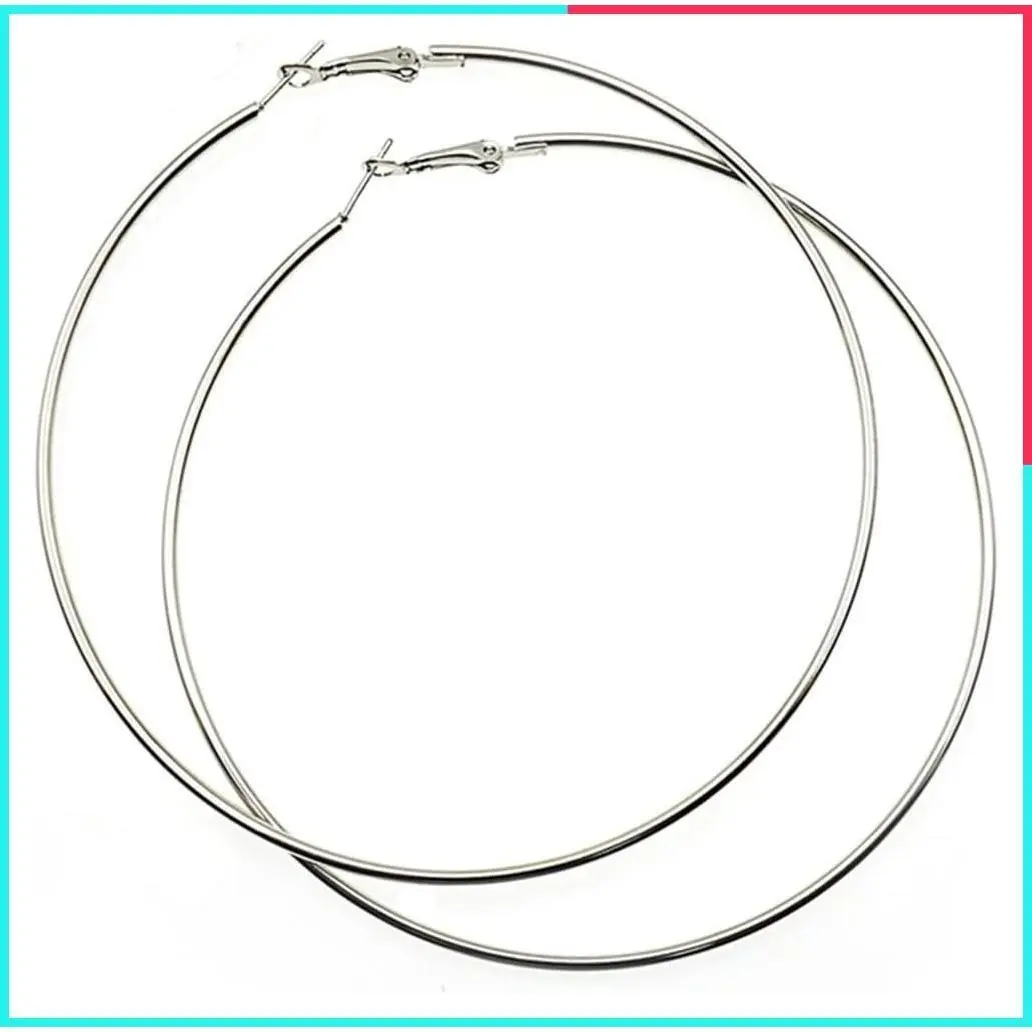 Hypoallergenic 10cm Big Hoop Earrings for Women and Men - Lightweight Geometric Thin Circle Earrings, Nickel-Free Statement Jewelry