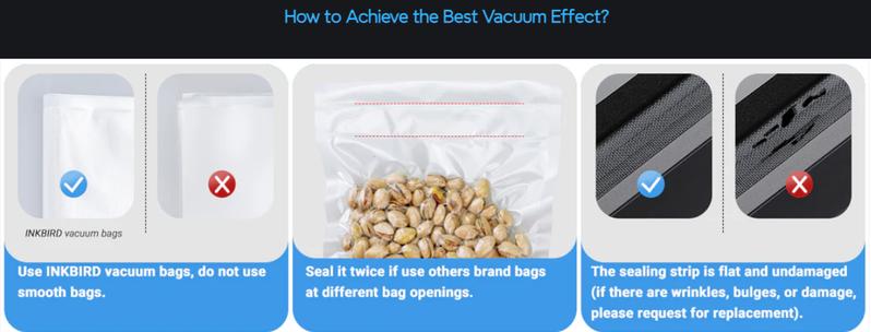 INKBIRD vacuum sealing machine, 1 multifunctional food vacuum sealing machine, suitable for storing meat, vegetables, kitchen utensils, INK-VS02