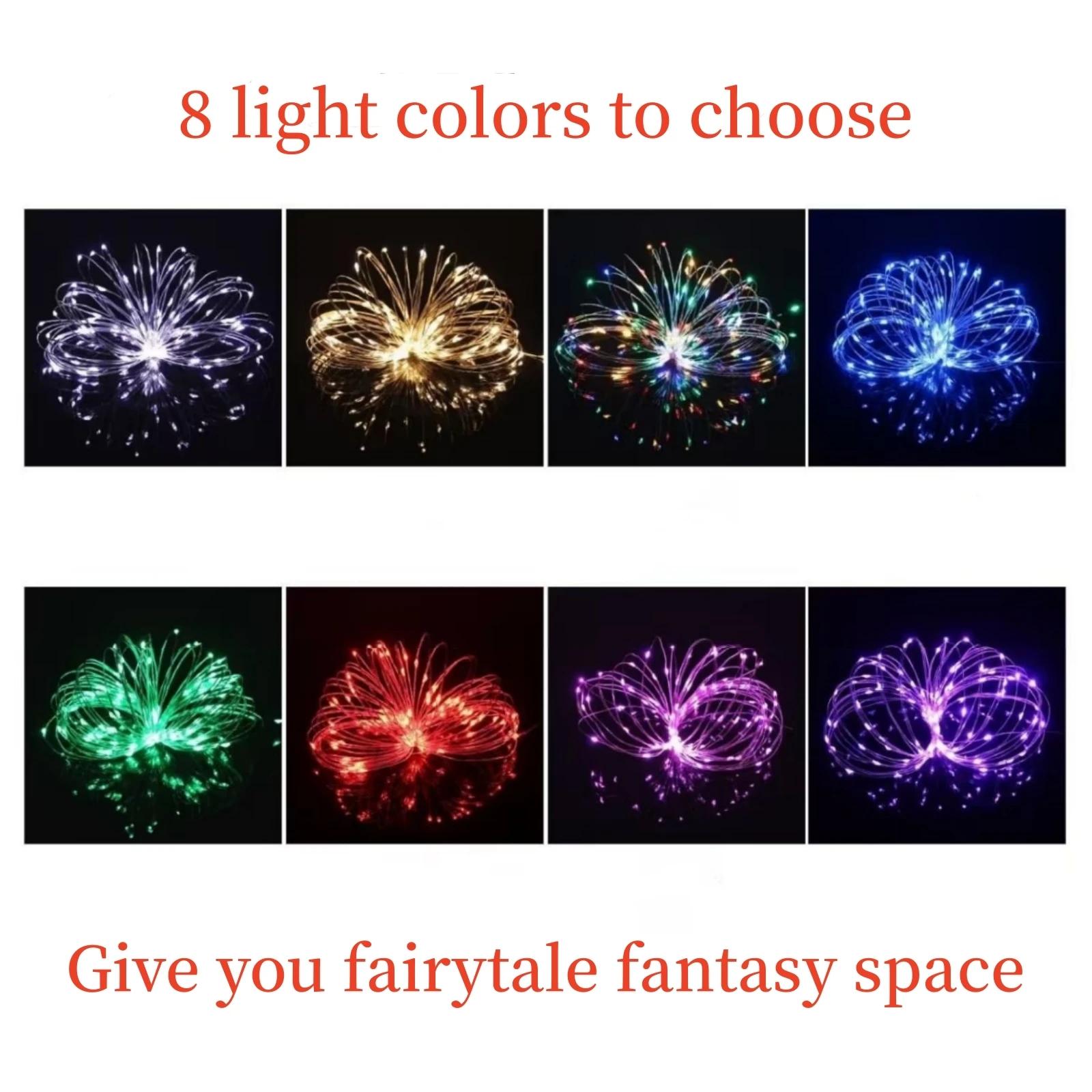 20Pcs Battery Operated Copper Wire LED String Lights 200cm/78Inch/20LED 3Modes Mini Firefly Fairy Lights Warm/Multi/Red/Green/Blue/Pink/ Purple/White Perfect for BOBO balloon, birthday room, camping, flower, party, wedding, Christmas