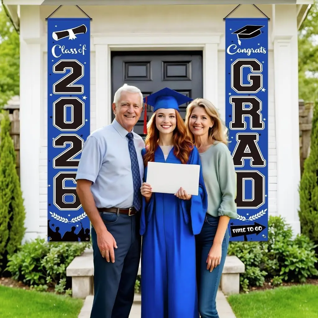 2026 Graduation Banner, 71x12 Inches, Blue, Perfect for Graduation Decorations, Congratulations Banner for Special Occasions