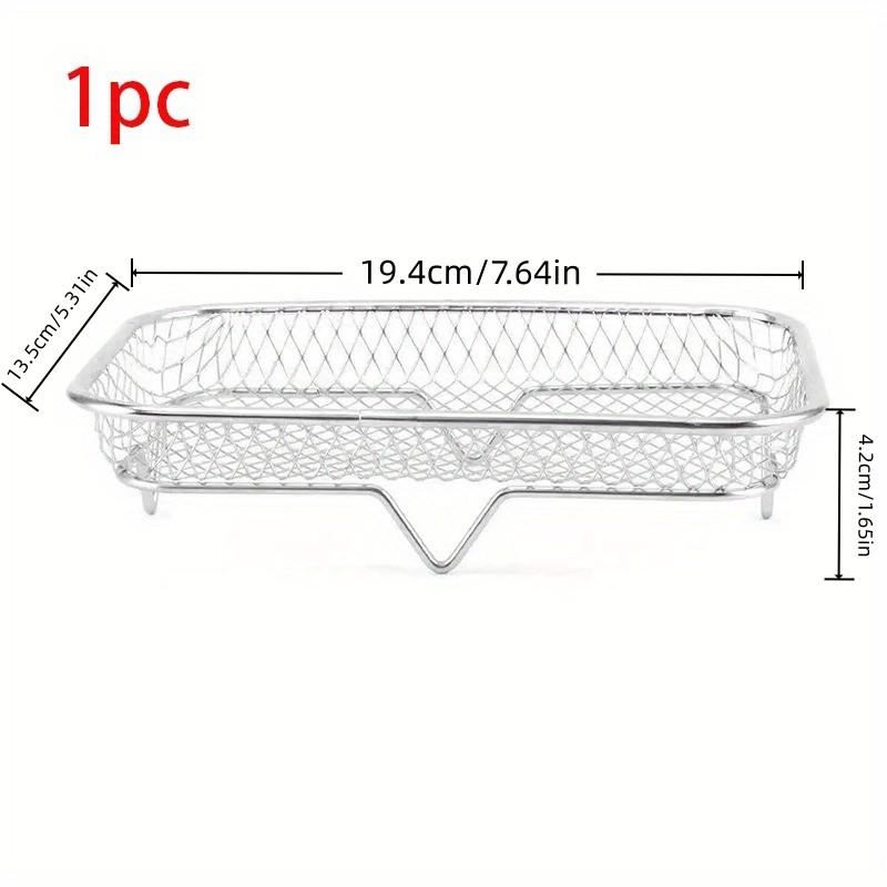 Stackable Rack Basket, 304 Stainless Steel Air Fryer Rack, Durable, Portable, Ideal for Chicken Wings & Toast, Perfect for Outdoor Cooking & Camping