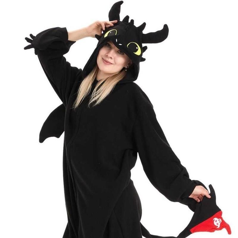 Adult Toothless Dragon Onesie Jumpsuit - Unisex How to Train Your Dragon Cosplay Party Costume, Animal Nightwear Homewear Pajamas