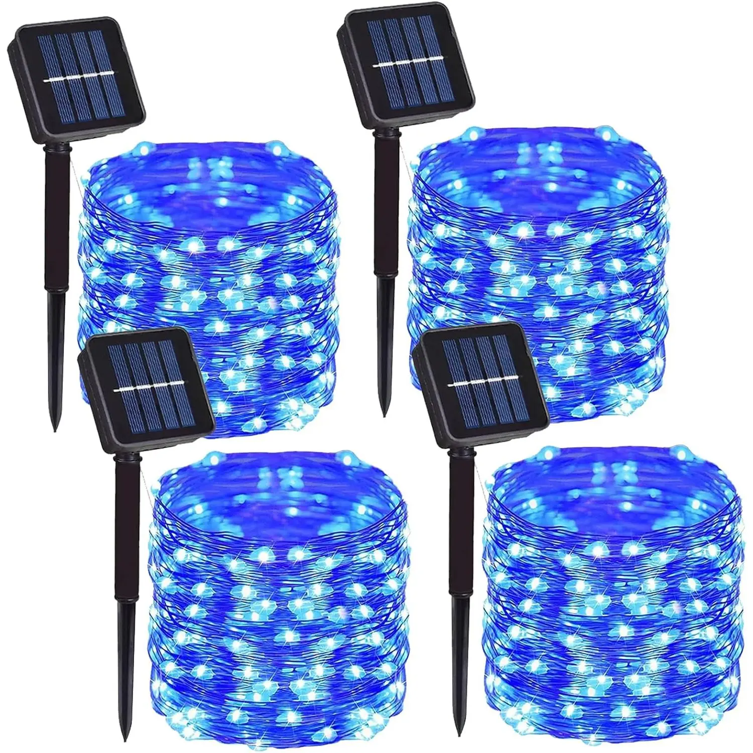 200 LED Solar Fairy String Lights, 2 Pack Christmas Copper Wire Lights