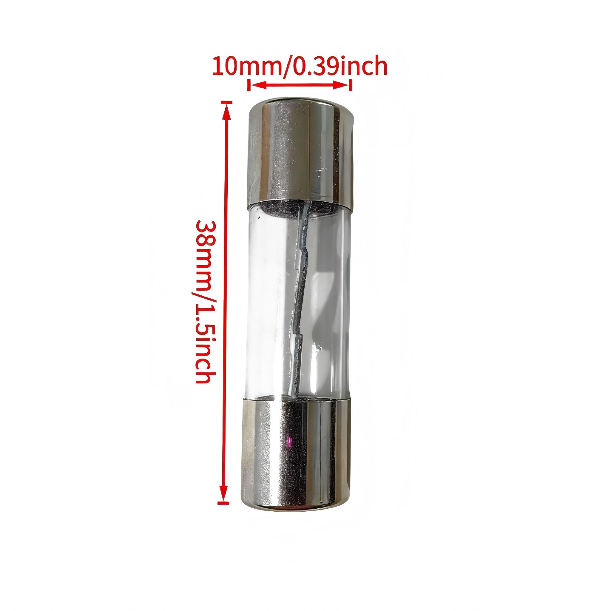 （2 pack）AGU Glass Tube Fuse 10*38mm/0.39*1.5inch，Nickel Plated，15Amp Specifications Available，Suitable for Cars，Trucks，Boats，Motorcycles，SUVs