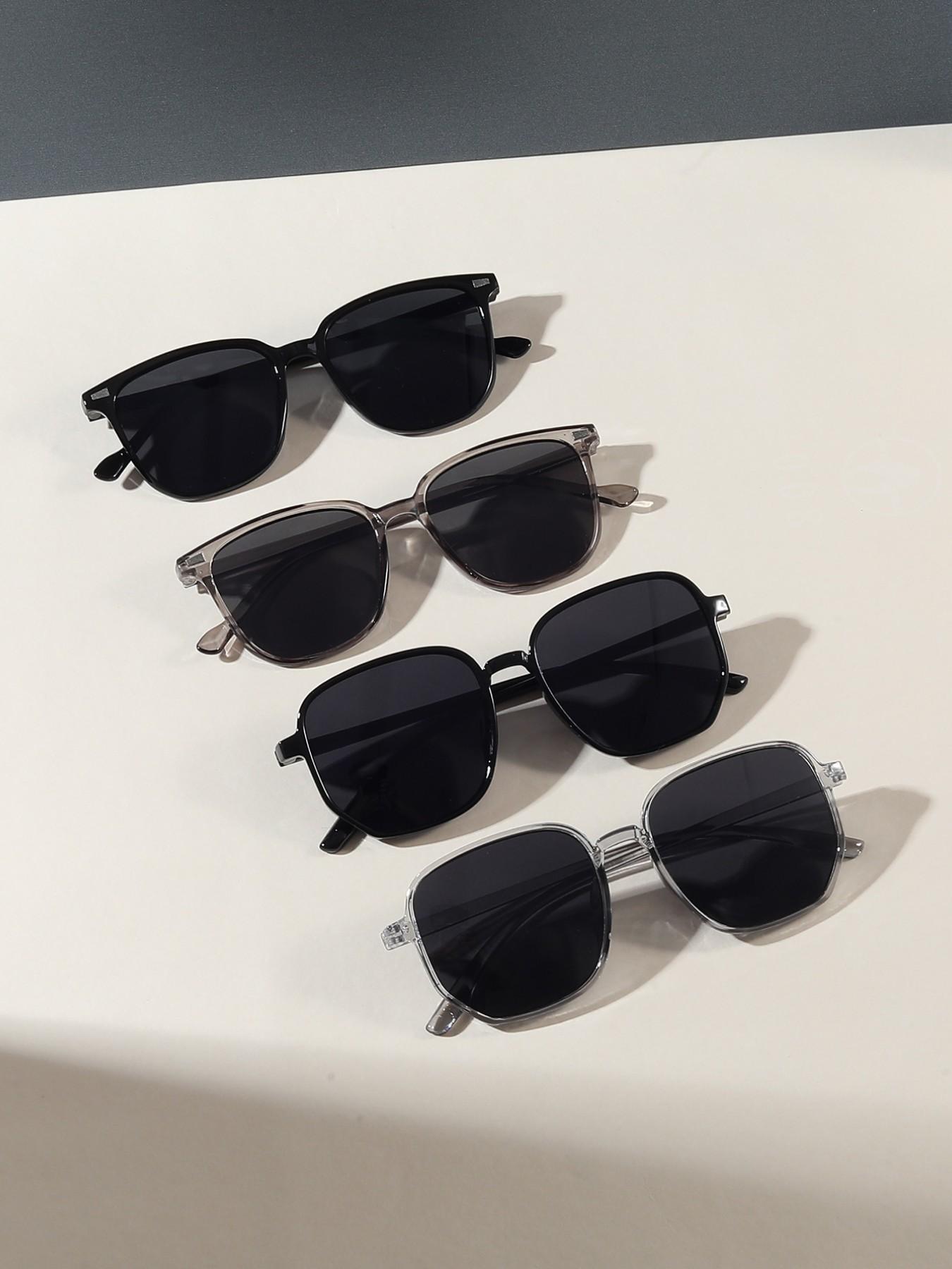 4 Pairs Fashion Glasses for Casual Beach Parties, Stylish Eyewear Suitable for Daily Use, Perfect for Social Gatherings & Outdoor Events, Trending Glasses