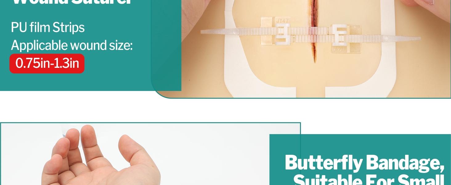 Sanke Rescue 14/28 Pack Wound Closure Strips Zipper Bandages Emergency Laceration Closure Kit Repair Wounds Closures Device