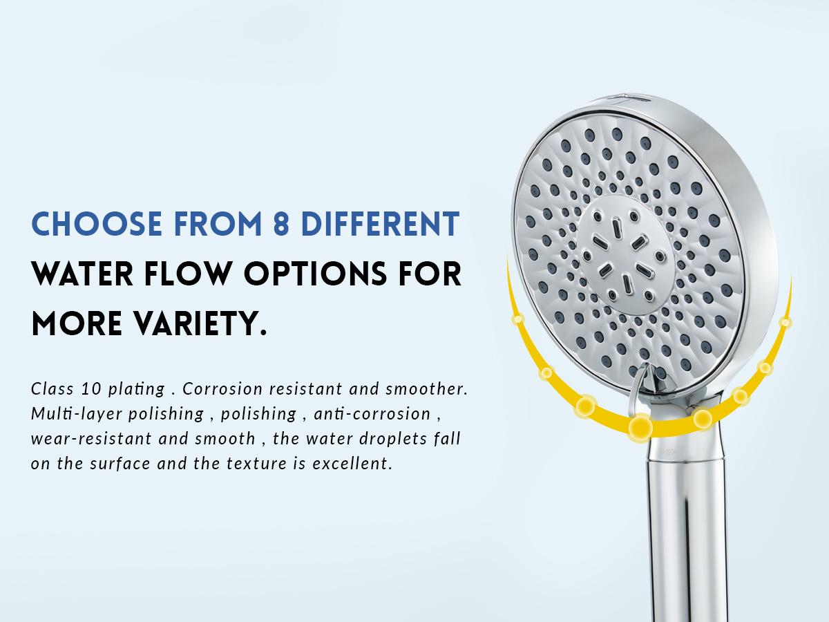 Ryamen Filtered Shower Head with Handheld，High Pressure 9 Spray Mode Showerhead with Hose,Bracket and Minerals Stones Replacement Filters for Hard Water,Anti-clog & Powerful to Clean, Rdrm9040MB