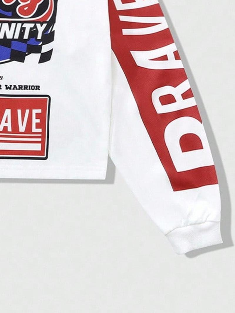 Men's Graphic & Letter Print Loose Fit Granddad Collar Polo Shirts, Sports Preppy Stylish Top For All Seasons, Men's Fall Outfits For Outdoors