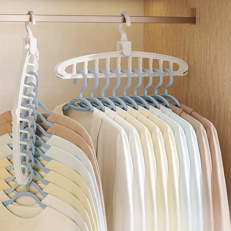 1pc/4pcs Space-Saving Multi-Hole Clothes Hanger, Foldable Hanging Drying Rack for Pants Shirts and Dresses, Compact Storage Solution Organiser
