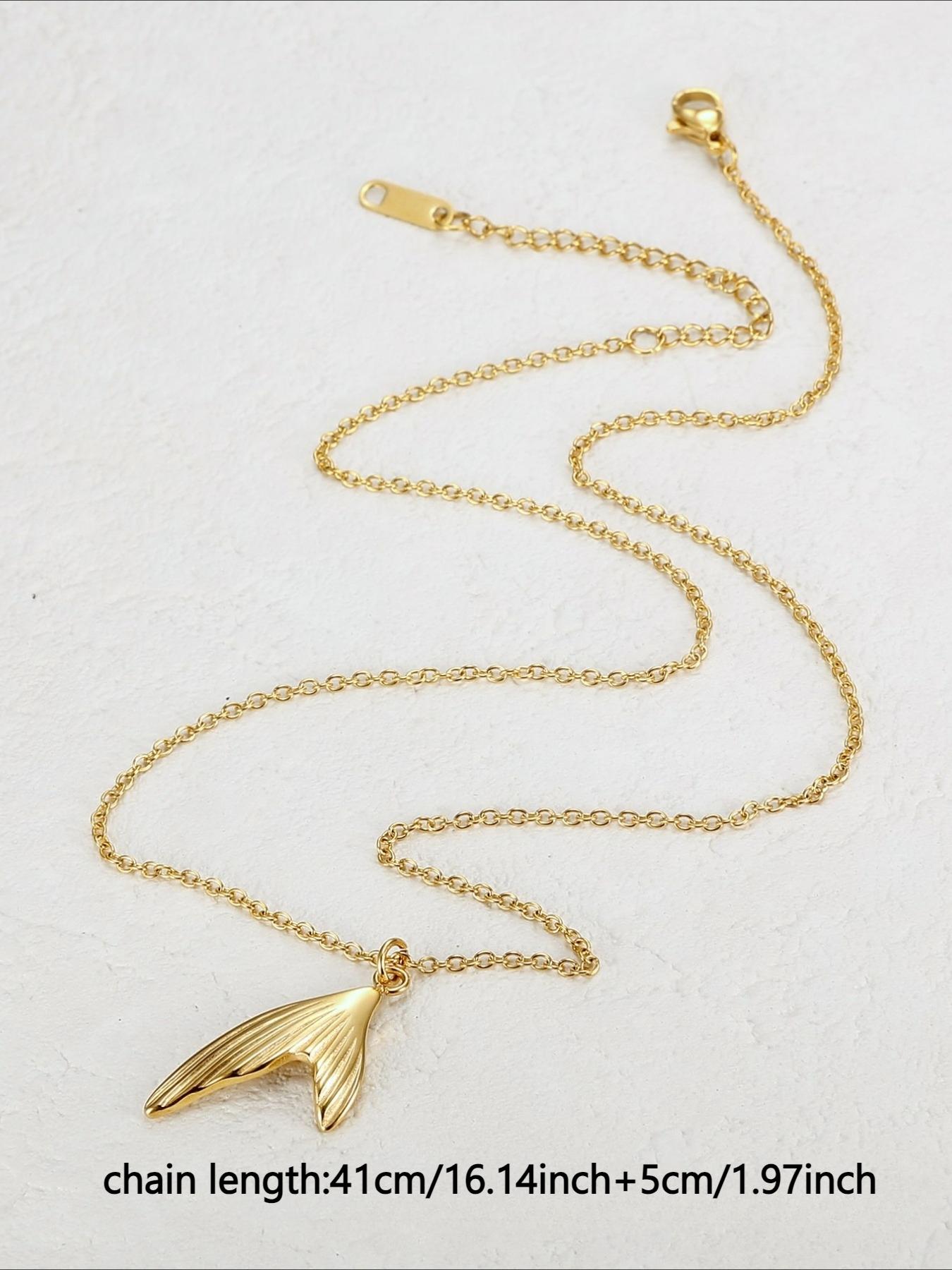 Extremely Simple Style Three-dimensional Fish Tail Stainless Steel Necklace, Seaside Vacation Atmosphere, Personalized Necklace, Versatile Necklace