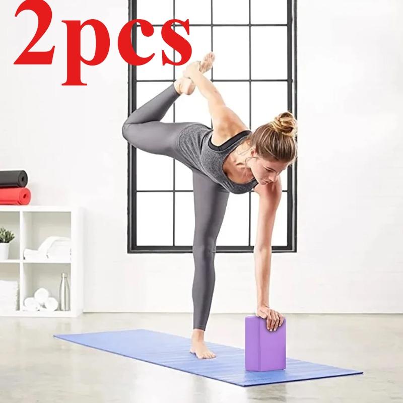 2pcs Dance Supplies High Density Yoga Foam Blocks Solid Color Non-slip Yoga Block EVA Lightweight Props Brick Meditation