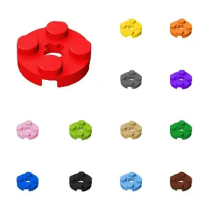 50PCS 4032 Plate Round 2 x 2 with Axle Hole Bricks Collections Bulk Modular GBC Toys For Technical MOC DIY Buildings Blocks
