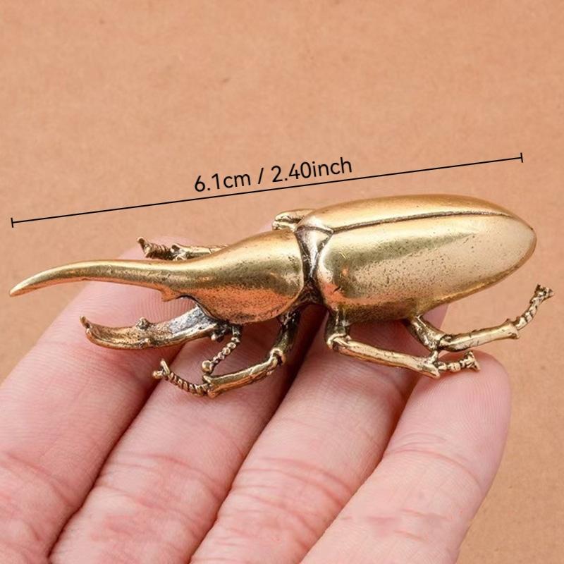Vintage Bronze Beetle Miniature Figurine, Decorative Sculptures, Brass Insect Tea Pet, Indoor Outdoor Home Decor, Desktop Ornament, Collectible Item