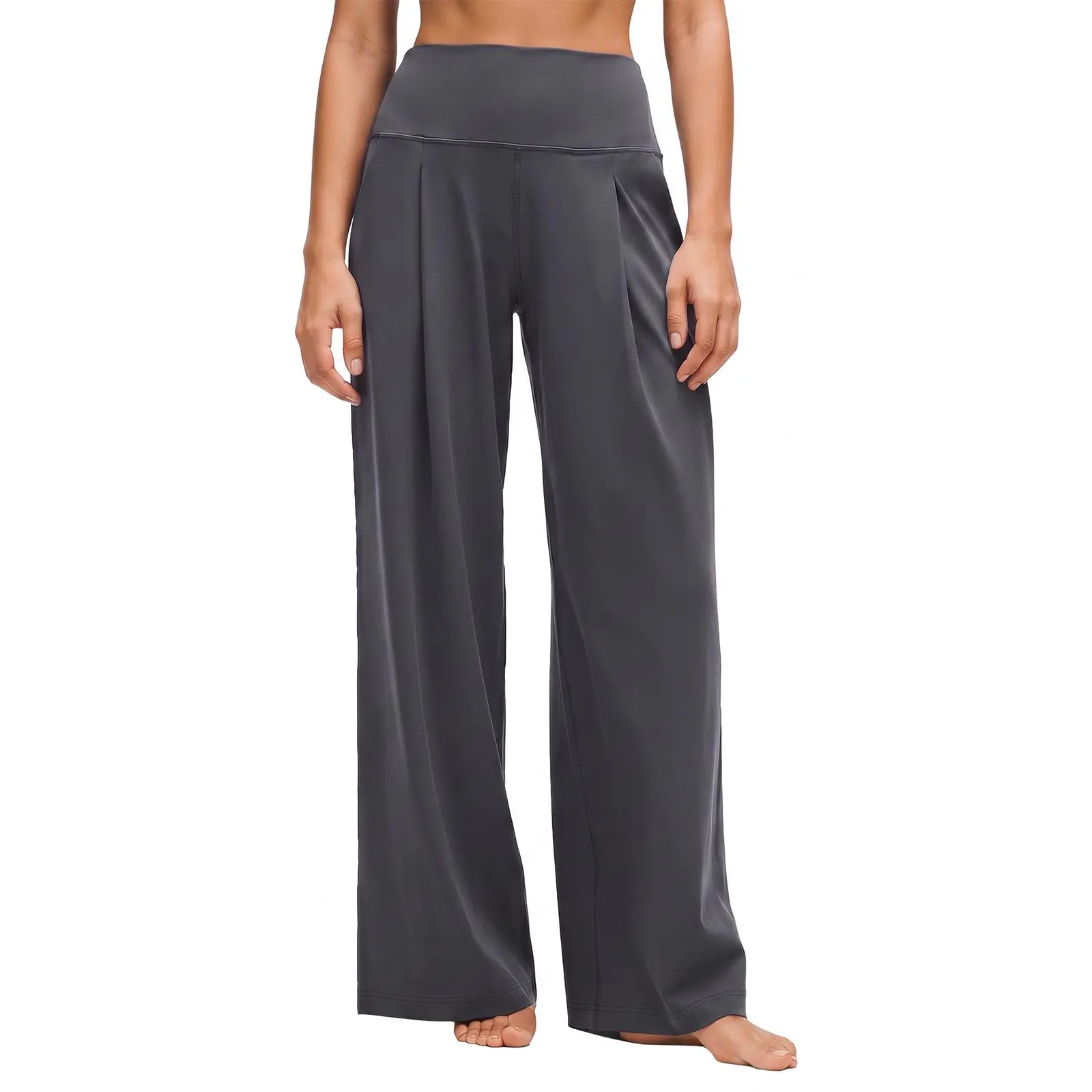 Aoysky Womens High Waist Wide Leg Yoga Pants Pleated Front with Pockets