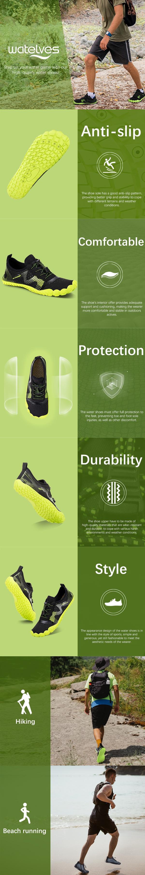 WateLves Water Shoes for Men Women Barefoot Quick-Dry Aqua Sock Casual Outdoor Athletic Sport Shoes Kayaking Boating Hiking Surfing Walking #SpringStatements Greenish