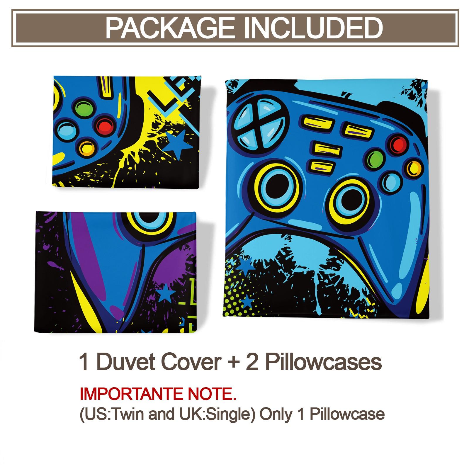Game Controller Pattern Duvet Cover Set, Soft And Durable Bedding Set, Including 1 Duvet Cover And 1 Or 2 Pillowcases, Without Cotton Core, Suitable For Gaming Room Gifts, Bedroom Decorations