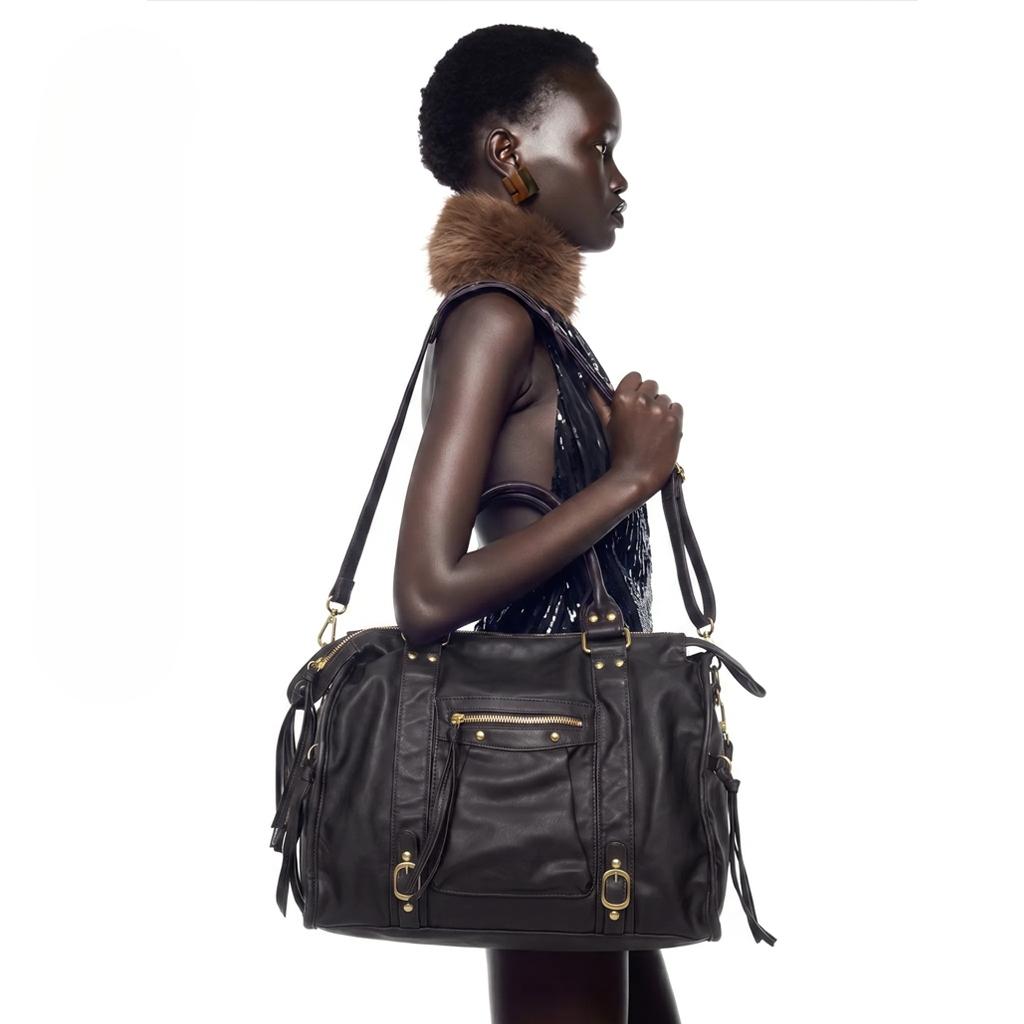 Women's shoulder bag, Stylish crossbody bag, women's retro Y2K spicy girl handbag, Casual trendy bag, large capacity, multiple pockets, punk diagonal cross bag, washed and worn vegan leather bag, suitable for vacation, shopping, work