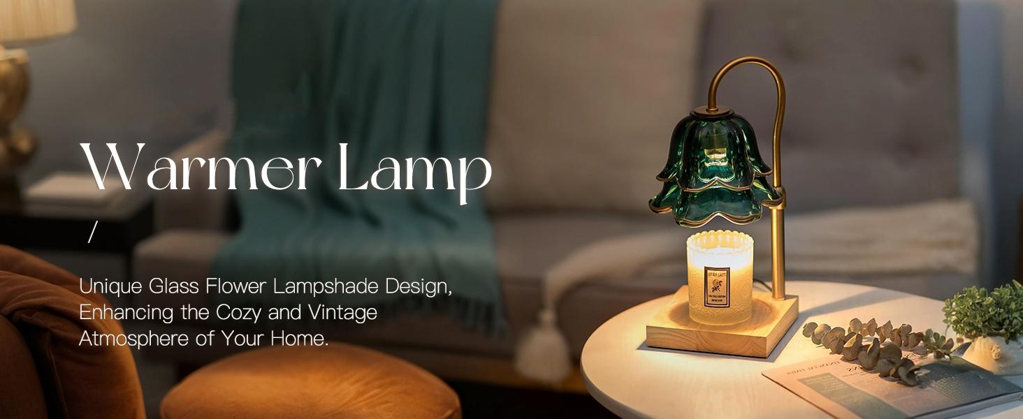 Flower Candle Warmer Lamp with Timer : With 2 Bulbs, Table Lamp Height Adjustable, Home Bedroom Decor, House Warming Gift, Birthday Gift, Gift for Women, Mother's Day Gifts Decoration Items Ornaments, Valentine's Day gift