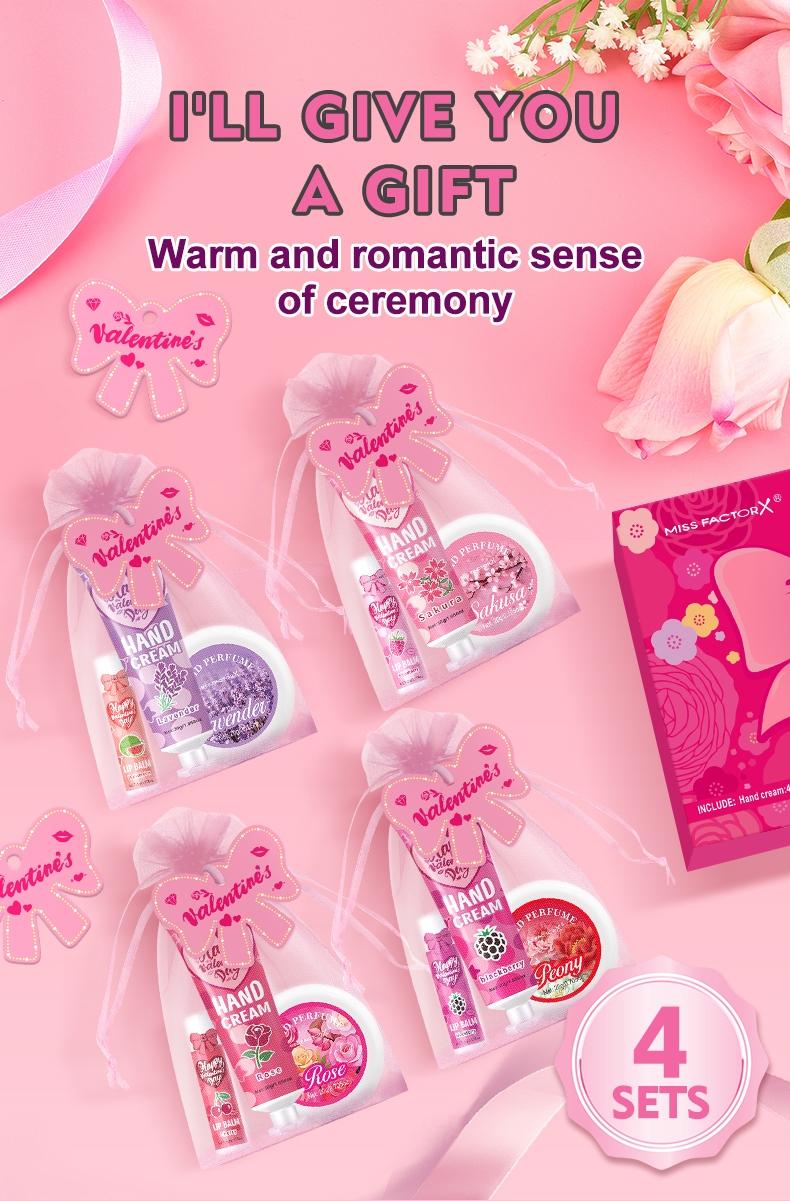 Hand Cream & Lip Balm Gift Set with Box, Santa Christmas Card & Gift Bag Included, Christmas & New Year Presents, Perfect Party Favor for Women, Party Favors Assortment