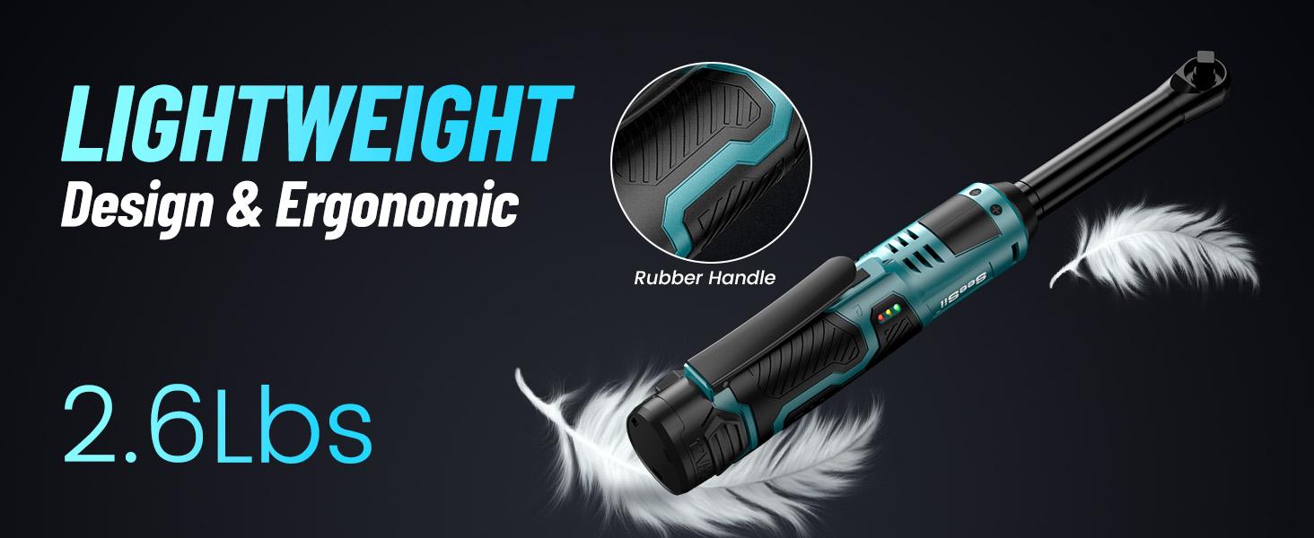 Seesii 3/8" Long Neck Ratchet Wrench Kit, 40Ft-lbs 6" Extended Cordless Ratchet Wrench / 2x2.0Ah Batteries & Fast Charge, Pistola De Impacto, 220RPM Variable Speed Ratcheting Wrench w/ 7 Sockets, dealsforyoudays Outdoorfun