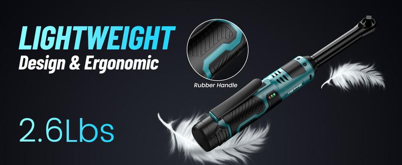 Seesii 3/8" Long Neck Ratchet Wrench Kit, 40Ft-lbs 6" Extended Cordless Ratchet Wrench / 2x2.0Ah Batteries & Fast Charge, Pistola De Impacto, 220RPM Variable Speed Ratcheting Wrench w/ 7 Sockets, dealsforyoudays Outdoorfun