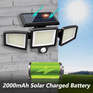 Tuffenough Solar Outdoor Lights 2500LM 210LED Security Lights,3 Heads Dimmable SpotLights with 3 Modes,IP65 Waterproof(1 Packs) Tuffenough Solar Outdoor Lights 2500LM 210LED Security Lights,3 Heads Dimmable SpotLights with 3 Modes,IP65 Waterproof(1 Packs)