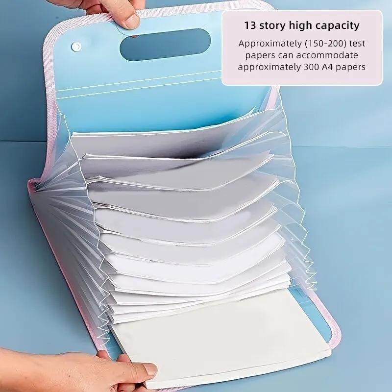 13 Pocket File Folders Portable A4 Letter Size Macaron Color Accordian ...