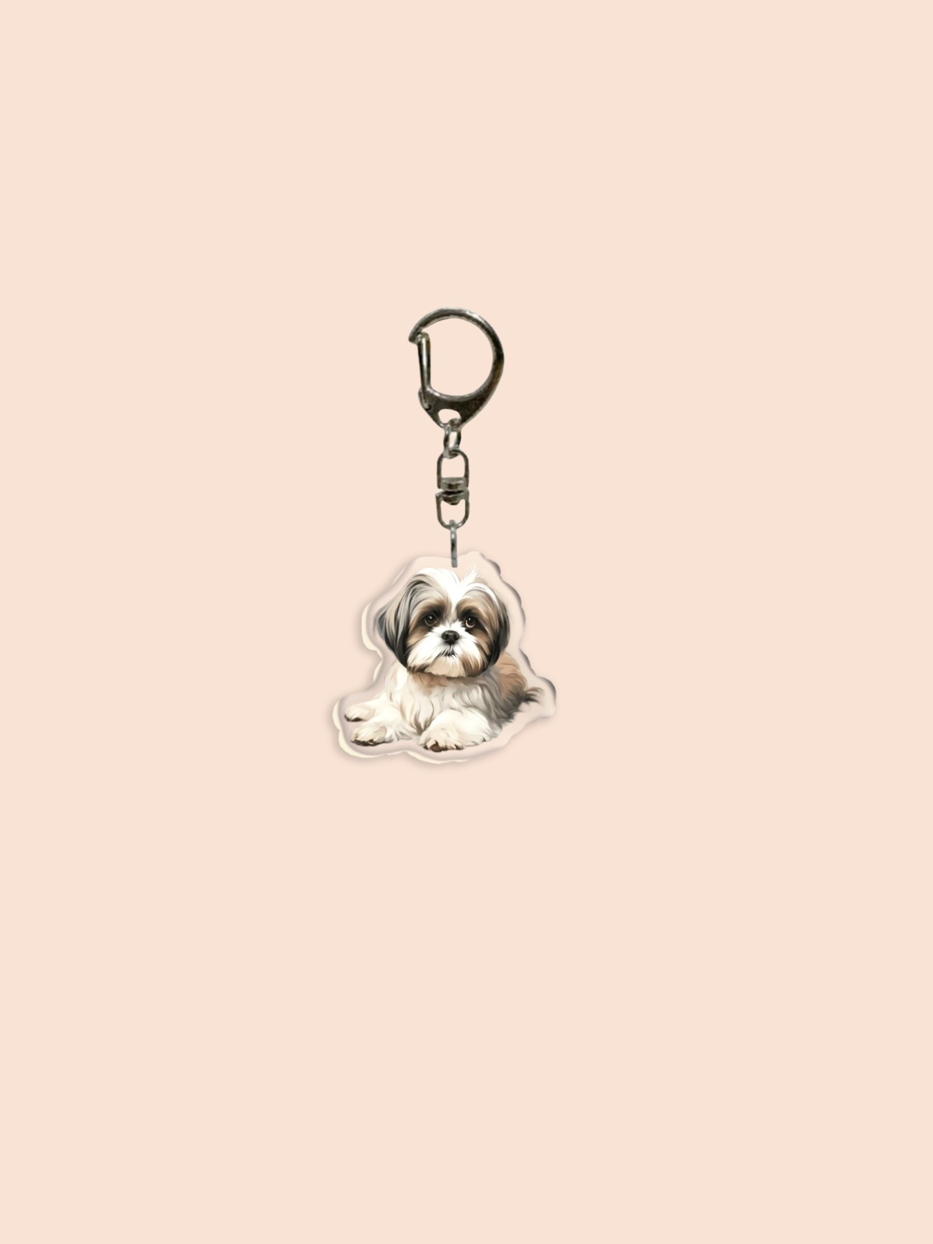 2D Acrylic Cute Tibetan Mastiff Keychain, Durable High-Quality Acrylic Bag Charm, Puppy Design, Pet Gift, Dog Wallet Pendant, Animal Necklace