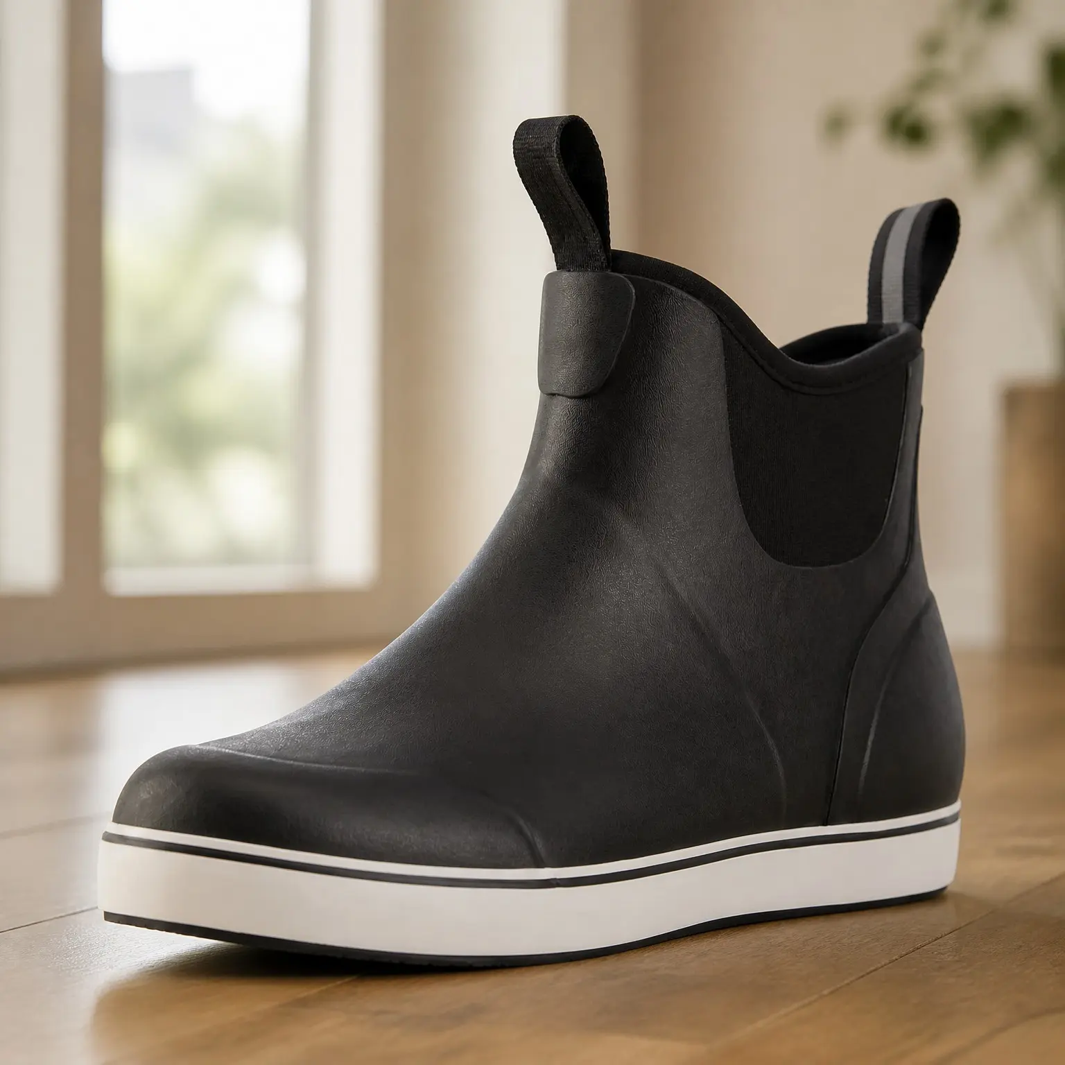Women's Waterproof Deck Rain Boots Ankle Rubber Neoprene Shoes(Gift)