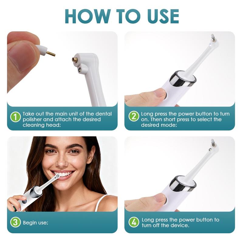 Electric Tooth Polishing Device with LED Light, 5 Modes Teeth Cleaning Tool, Efficient Oral Care, Portable Design, Ideal for Daily Use