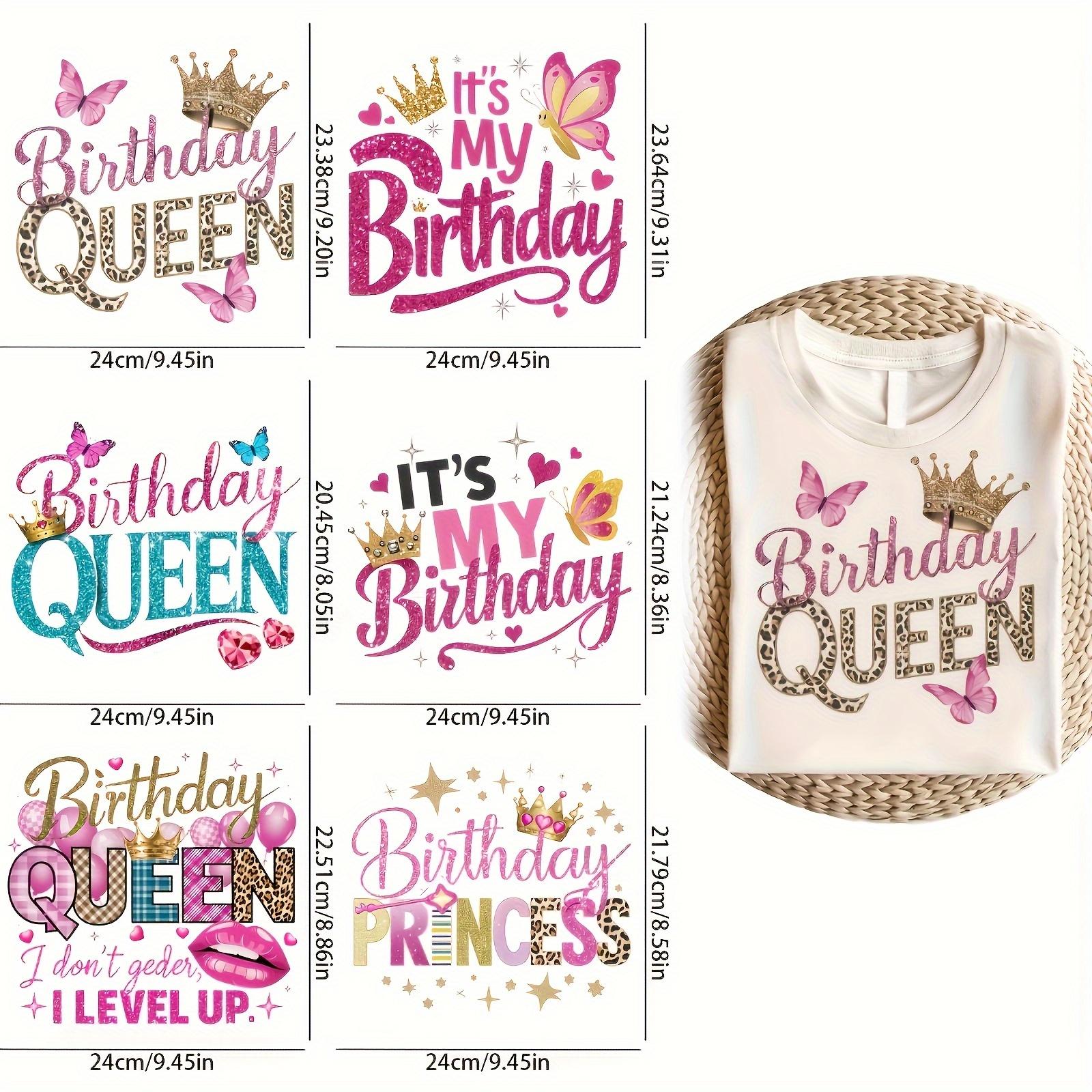 Sticker Making Queen Birthday Queen Heat Transfer Vinyl Stickers Kit 6 Sheets Glitter Crown ...