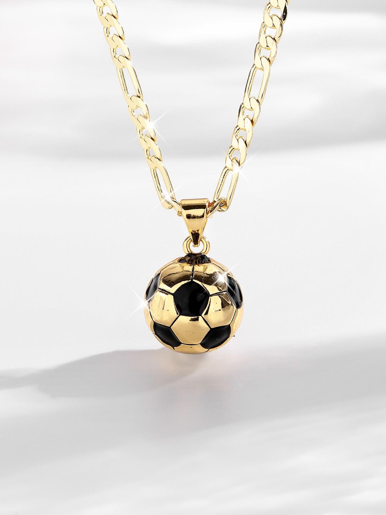 Fashion Hip-Hop World Cup Football Pendant Necklace, Casual Asymmetrical Design, Daily Wear Party Gift for Fans