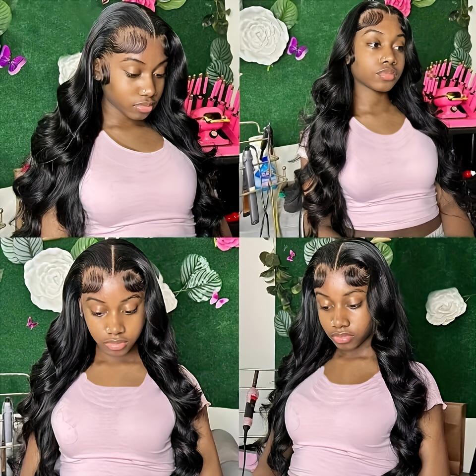 Bling Hair Body Wave 13x4 HD Transparent Lace Frontal Wig For Black Women Pre Plucked 100% Brazilian Real Hair Wig Nature Color