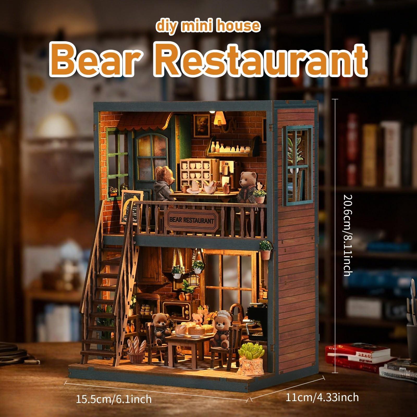 Handmade Miniature Bookend House, Creative Wooden 3D Book Stand for Desk Decor, Ideal Gift for Book Lovers & Writers, Home Decoration