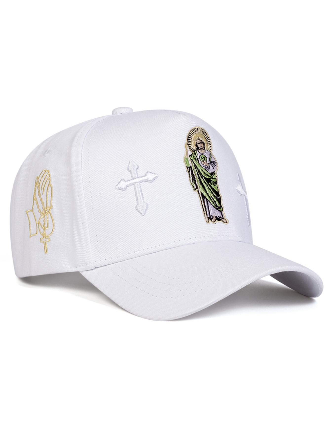 Unisex Jesus Cross Baseball Cap, Adjustable Stylish Hat, Adjustable Sun Protection Hat in Woven Fabric, Suitable for Spring & Fall Travel Outdoor Use