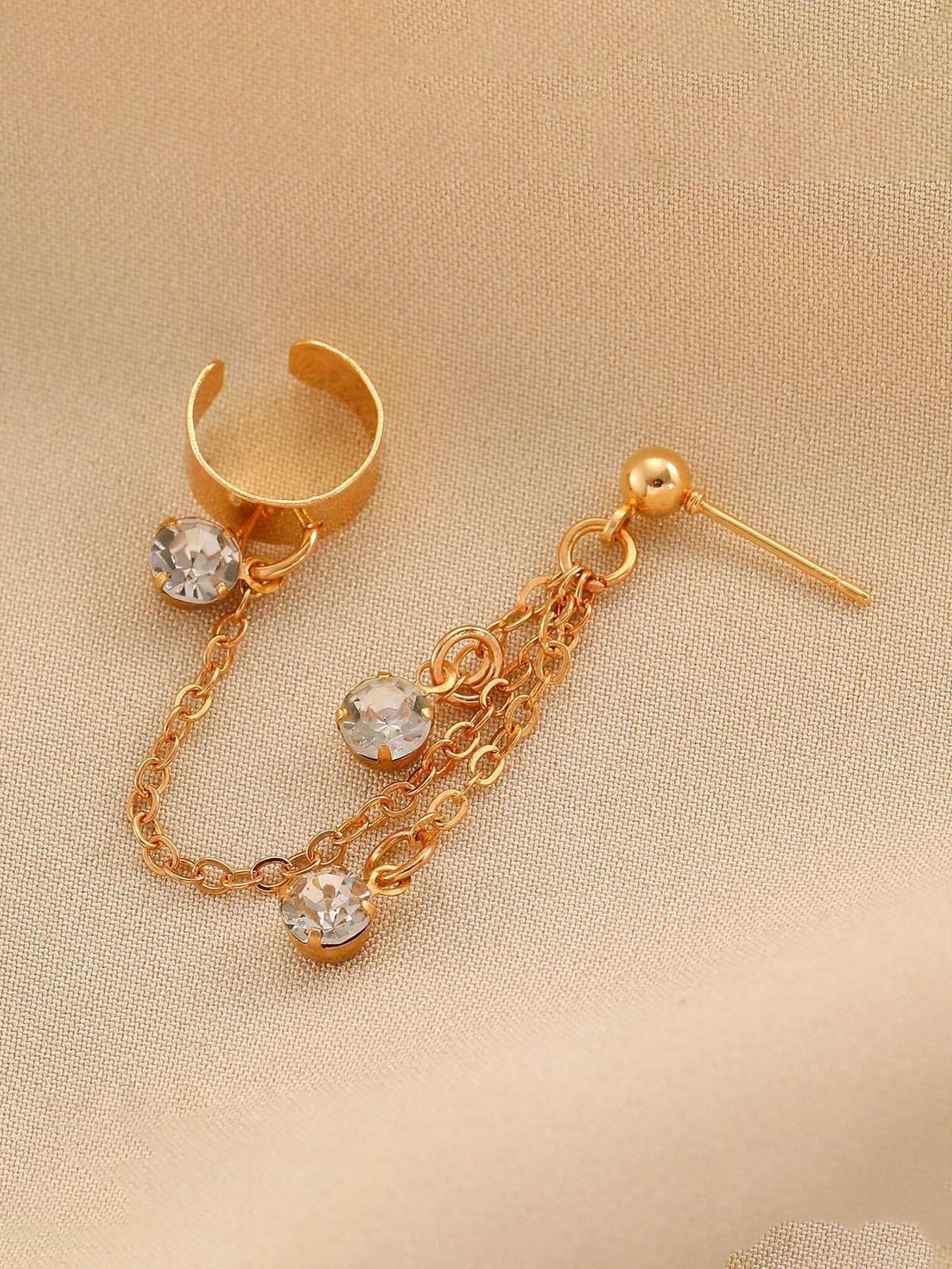 Elegant Dangle Earrings for Women, Chic Fringe Ear Cuffs, Hip-Hop Style Zirconia Drop Earrings, Chain Design, Perfect Gift for Friends