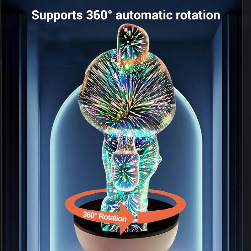 RGB Rotating Bear Speaker, Wireless Cutsie Light-Up Sound, Perfect for Bedroom, Office, and Gift Vibes, Enhance Your Space with Style