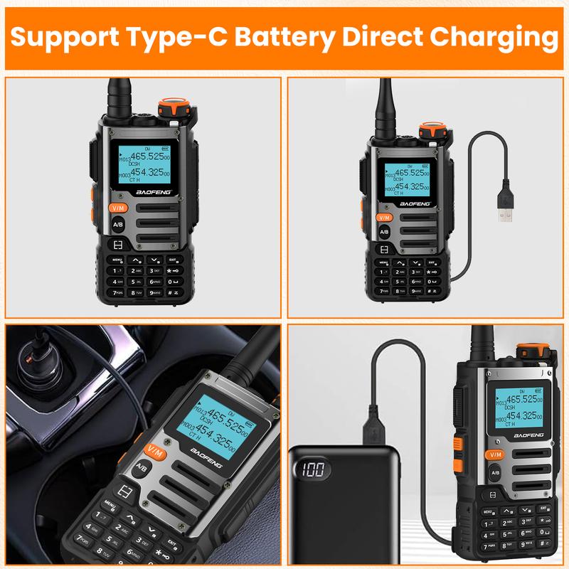 Baofeng UV-K68 (Upgrade of UV-5R) Tri-band Ham Radio Long Range, Handheld Walkie Talkie Long Range, Portable Wireless Two Way Radio Air Band FM Transceiver, USB-C Charging Emergency Comminication Gear Audio Products