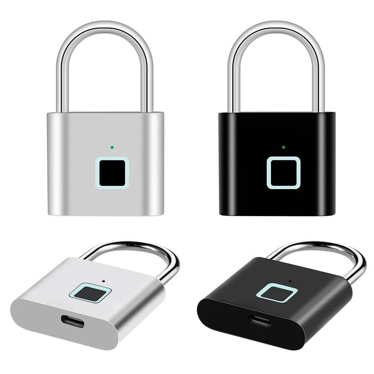 Smart Fingerprint Hanging Lock, USB Rechargeable, Biometric Fingerprint Lock, Zinc Alloy Security, Easy One-Click Operation