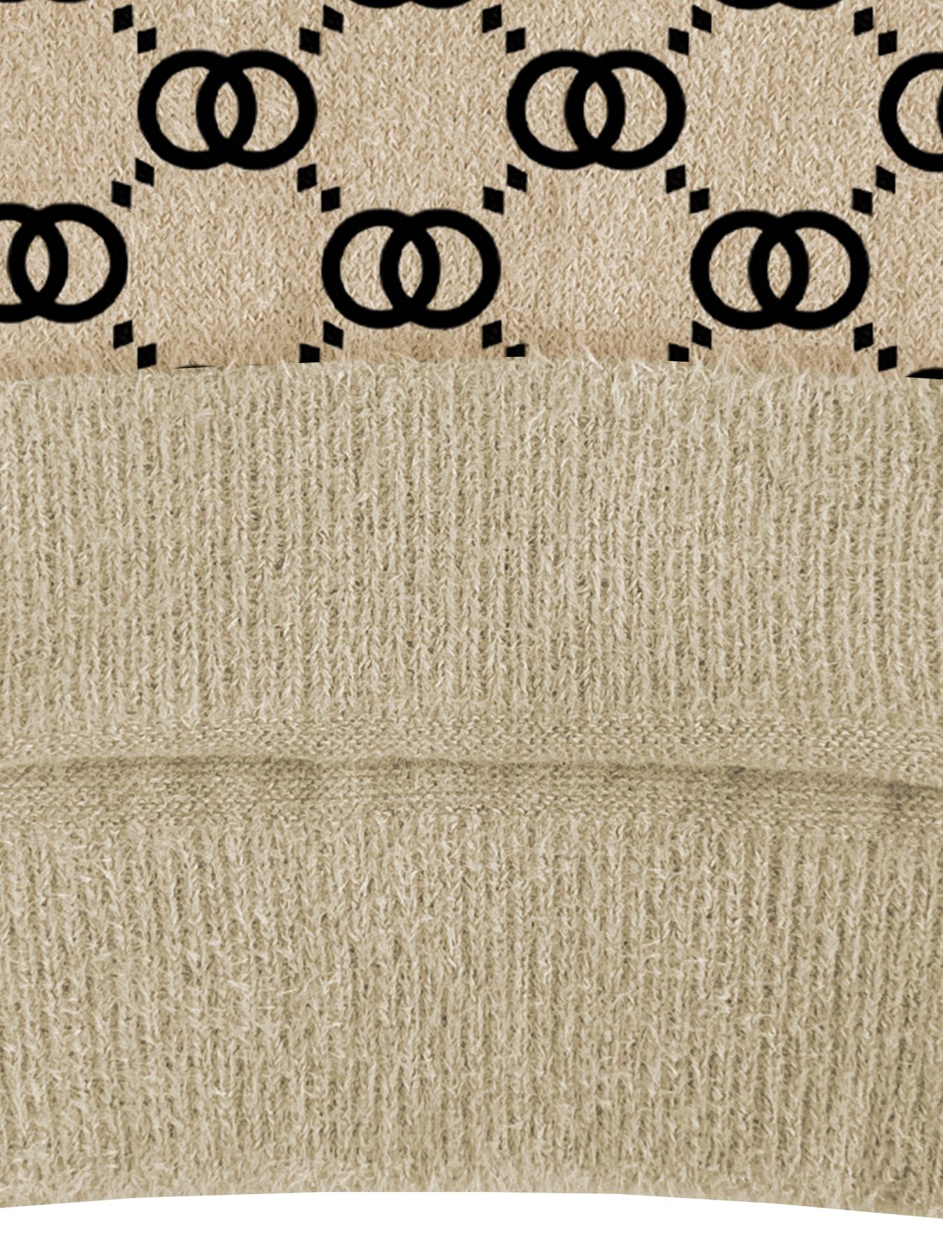 Women's Geometric Patchwork Print Stand Collar Short Fitted Sweater, Casual Sleeveless Knit Top for Spring Fall Winter, Comfortable All-Season Wear